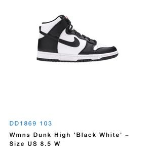Nike women’s Dunk High “black white”
